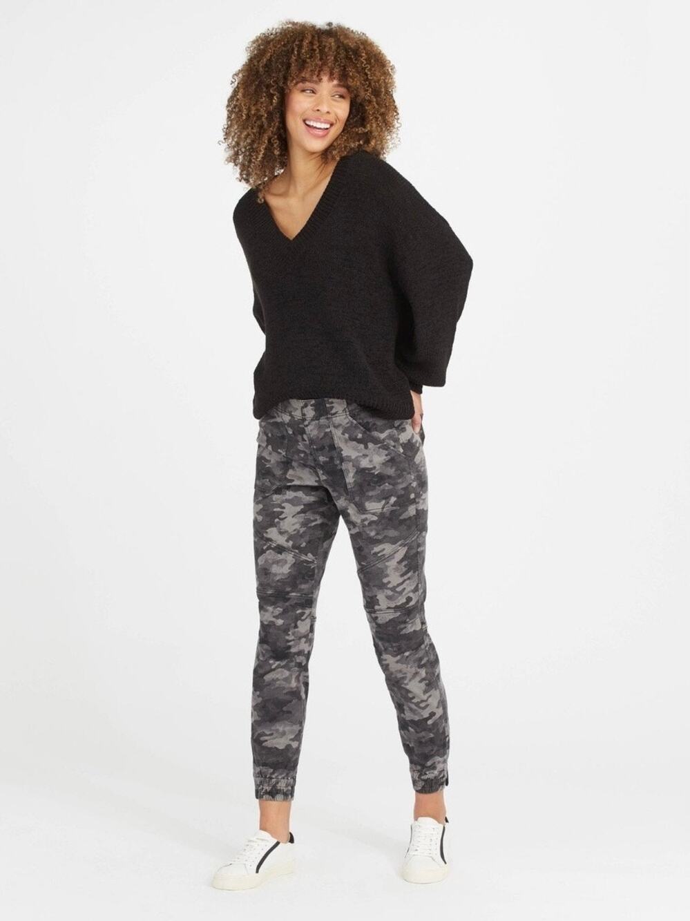 Spanx Gray Camo Stretch Twill Jogger Pants Sz.S
